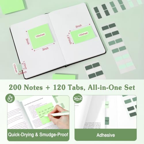 MoKo Pencil Case with Supplies, 49Pcs Aesthetic School Set, Green | Includes gel pens, highlighters, 0.5 mm mechanical pencils and refills, an eraser, sticky notes and index tabs. - color: Green-49P