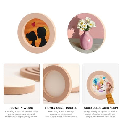 5 Pack 6x6 Inch Round Unfinished Wood Panel Boards for DIY Painting Crafts - size: Round 6"×6" 5 Pack