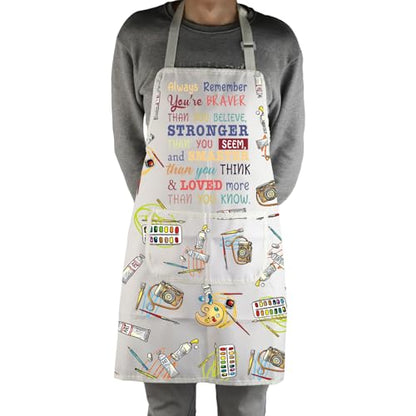 MBMSO Painting Artist Apron with Pockets Artist Painter Gifts Art Lover Gift for Art Teacher Student Painter Apron Waterproof - color: Braver Art Apron