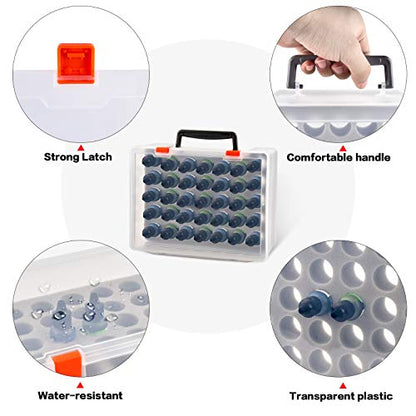 FULLCASE Alcohol Ink Storage Case, 35-Bottle Paint Organizer | Portable Case Holds 35 Small Ink or Paint Bottles for Artists, Tattoo Supplies, Crafts, Classes and Travel, Box Only