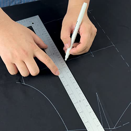KEARING 24"x14" L-Square Ruler Other Sided Metric 60x35cm for Sewing - style: 5324A(24"&60cm)
