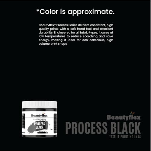 Process Black Screen Printing Ink, 8 oz Plastisol Fabric Ink - color: Process Black, size: 8 fl oz