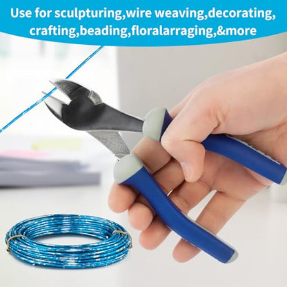 12 Gauge Aluminum Craft Wire for Jewelry Making, 32.8FT Bendable Metal Wirefor Bonsai Armature(Blue Silver) - color: Blue Silver