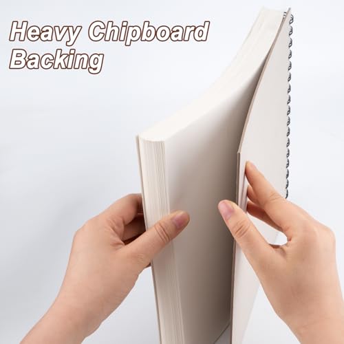 TKOOFN 5 Pack 9" x 12" SketchBooks Bulk,Top Spiral Bound Sketchbook | 100 Sheet Each,500 Sheets total,68lb/100gsm thick,Acid-Free,Sketch Drawing Paper Pad for Adult Kids Artists Beginners - color: 5 Pack, size: 9" x 12"