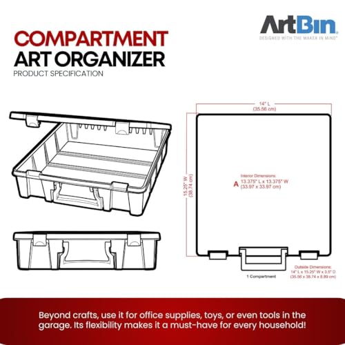 ArtBin 6955AA Super Satchel 1-Compartment Box, Art & Craft Organizer, 1-Pack, Translucent Aqua - color: Aqua