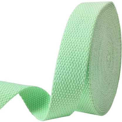 Heavy‑Duty Cotton Webbing Strap 1''x6yds Aqua for Bags | 2mm thick webbing for dog collars, backpack, bag handles, apron straps, slings, sewing repairs & DIY craft projects. - color: Aqua