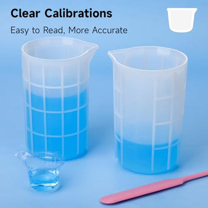 Gartful 700ml Extra Large Silicone Cups, 23OZ Reusable Resin Measuring Cups for Epoxy, Jewelry Casting Molds, Acrylic Paint Pouring, Waxing, DIY Craft Project, 4PCS - size: 700ml*4