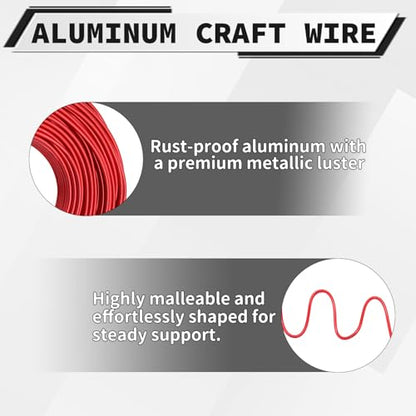 9 Gauge Aluminum Craft Wire, 100 Feet 3mm Bendable Metal Wire for Jewelry Making, Sculpting and Floral Design, Soft Armature Wire for DIY Crafts (Red) - size: 9 Gauge(3mm), style: Red