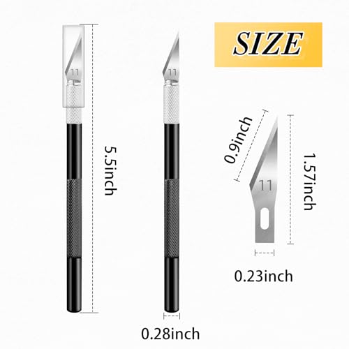 JTIEO Exacto Knife Set,74 Pack Hobby Knife with 4 Upgrade Sharp Hobby Knives and 70 Spare Exacto Knife Blades for Art,Stencil,Scrapbooking (Black) - color: Black