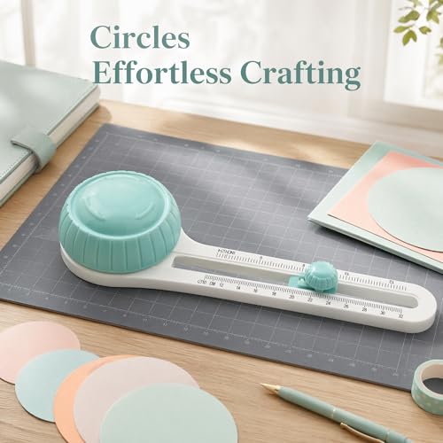 Circle Cutter, Circle Cutters for Crafts, Adjustable Circle Punch Alternative, Sticker Cutter and Round Paper Cutter for Scrapbooking, Cards, Photo Paper and Cardstock