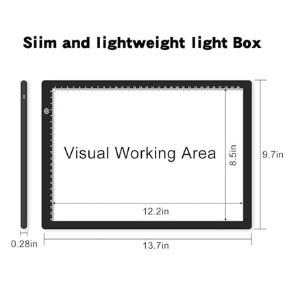 A4 LED Copy Board Tracing Light Box, USB Power LED Trace Light Pad - color: A4-21C-black