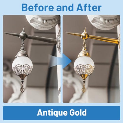 SENVEN Liquid Gold Leaf Paint High Gloss Multi Surface Rich Gold Paint for Metal, Wood, Plastic, Canvas, Appliance, Furniture Scratch Repair & Art Handcrafts 30ml/1.5oz Fast Drying Acrylic Metallic Finish - color: Gold Leaf - 1.5 oz