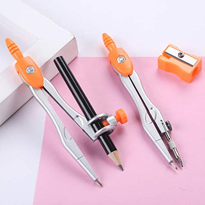 Vobou Math Geometry Sets 10 Pcs, Student Supplies Kit, for School (Orange) - color: Orange