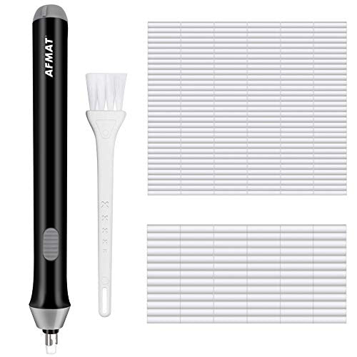 AFMAT Battery Operated Pencil Eraser for Sketching Pencils/Drafting/Drawing/Graphite Pencils, Couture Creations Creative Detailer Tool, AFMAT Electric Eraser Kit for Artists, 140 Refills EEB01 - color: Black