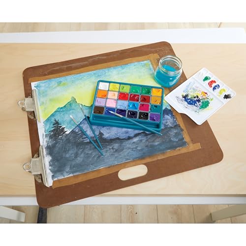 Artist's Loft Jelly Gouache Art Set - 24 Assorted Colors with Brushes and Palette - Rich, Vibrant Colors for Artists and Crafters, 6 Pack