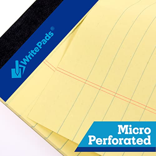 WritePads Legal Pad, 8.5 x 11, Wide Ruled, Canary Paper, 48-Pack, 50 Sheets Per Pad, Micro-Perforated Notepad, Made in USA - size: 8.5x11 Inch-Canary, style: 48 PACK