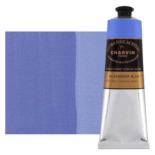 Charvin Extra Fine Professional Acrylic Paint - Alexander's Blue, 150ml Tube, Triple-Milled, Lightfast Pigments, Open Stock Artist Acrylic Paints in Nature-Inspired Hues - color: Alexander's Blue, size: 5.07 Fl Oz (Pack of 1)