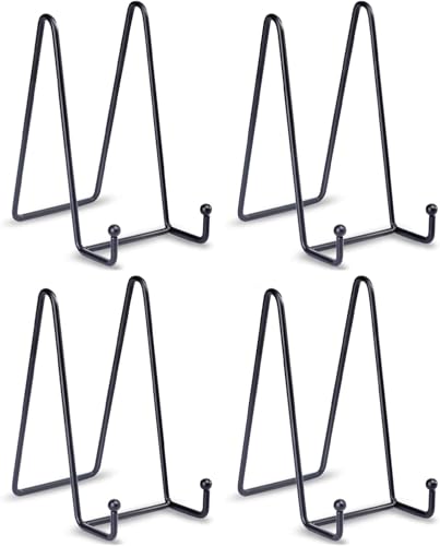 LIONWEI LIONWELI Decorative Plate Stand Holder Picture Frame Stand Easel Display Stand - size: 6 inch (4 pieces)