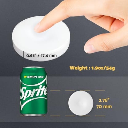 DAZZY DOT Rechargeable Puck Lights 2-Pack, Magnetic Tap Light, Cool White | Dimmable touch control, magnetic & adhesive mounting, 1000mAh rechargeable battery, 8 LED beads, brightness memory - color: Cool White