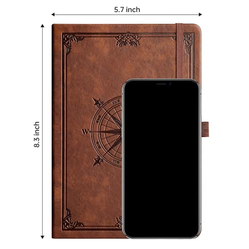 AHGXG Blank Journal Notebook, 192 Pages, A5 Medium Size (5.7'' x 8.3'') - color: Brown, style: Unlined