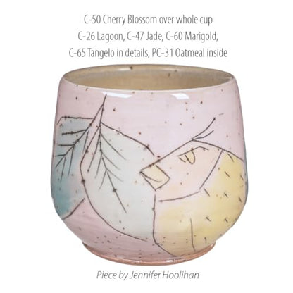 AMACO Celadon High Fire Gloss Glaze, 16 oz. (473 mL), C-50 Cherry Blossom | Transparent, Mixable Mid-High Fire Cone 5-6 (C) Liquid Ceramic Pottery Glaze for Bisque - color: C-50 Cherry Blossom