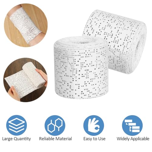 12 Pack Plaster Cloth Rolls for Crafts Plaster Gauze Bandages 2" x 106" White Gauze Strips Wrap Bandage