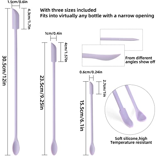 6 Pieces Multi Size Makeup Spatula, Beauty Spatula, Mini Small Silicone Spatula Set for Beauty and Kitchen, Tiny Scraper for Jar, Kitchen Bottles, Cosmetic (Lavender) - color: Lavender