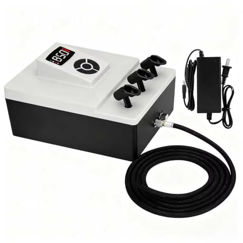 85 PSI Digital Airbrush Compressor - Professional Tankless Air Brush Compressor Only, Dual-Port Quiet 45dB High Pressure Pump with Auto-Stop for Model Painting, Cake, Nail Art (No Gun Included) - size: 85 PSI