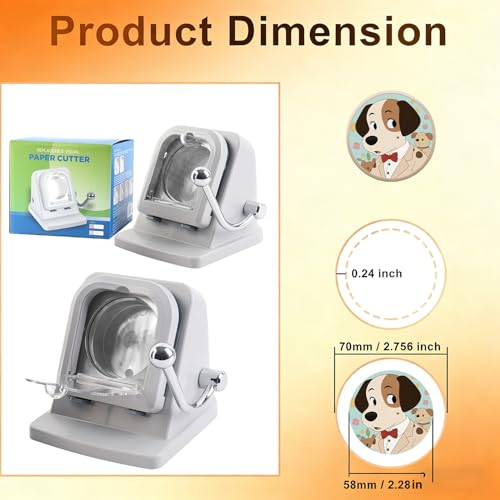 2.28in/58mm Button Maker Paper Cutter Circle Punch, for Button Magnet Making Photo Cutting, ≥1 Million Cuts