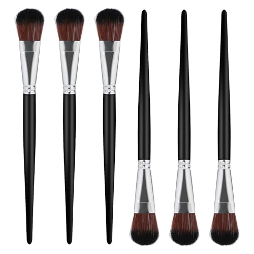 1 Inch Mop Brush for Acrylic Painting, 6 PCS Blending Brush for Acrylic Painting with Short Wooden Handle, Oval Blending Brushes Oil Paint Brushes for Watercolor, Acrylic, Gouache, Face Body (Black) - color: 6 Pcs Mop