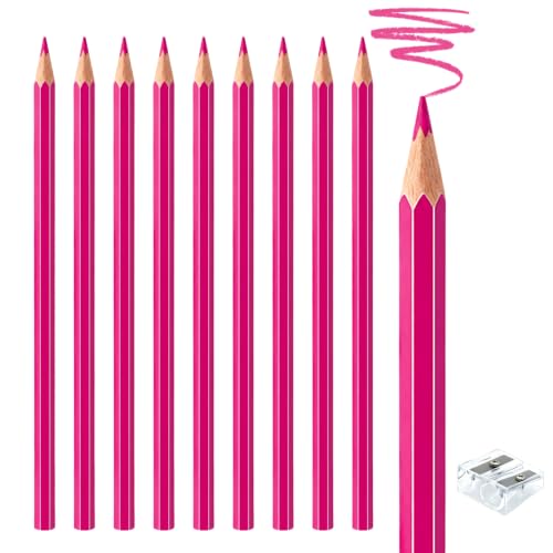 10 PCS Pink Colored Pencils, Pre-sharpened Professional Wooden Art Pencils Set for Artists Painting | Premium Drawing Sketching Supplies - color: Pink
