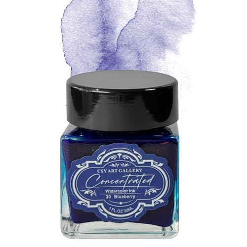 Liquid, Highly Lightfast Watercolor Paint, Concentrated Water Color Inks, Handlettering, Airbrushing (30 Blueberry)