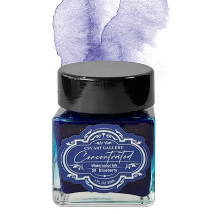 Liquid, Highly Lightfast Watercolor Paint, Concentrated Water Color Inks, Handlettering, Airbrushing (30 Blueberry)