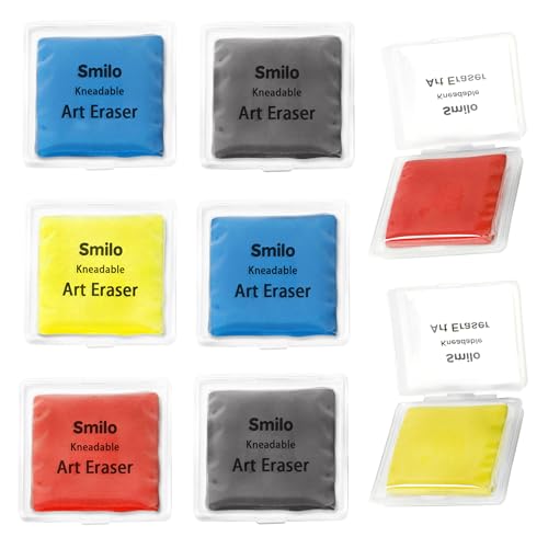Smilo Kneaded Erasers for Artists, 8-Pack, Colorful - color: 4 Colors-2