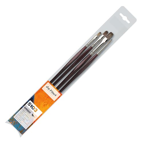 da Vinci Oil & Acrylic Series 5103 Grigio Synthetic Paint Brush Set, Multiple Sizes, 4 Brushes (Series 7195, 7495, 7795) - style: Grigio Oil Starter Set