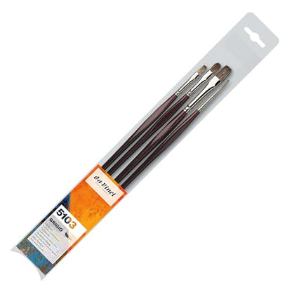 da Vinci Oil & Acrylic Series 5103 Grigio Synthetic Paint Brush Set, Multiple Sizes, 4 Brushes (Series 7195, 7495, 7795) - style: Grigio Oil Starter Set