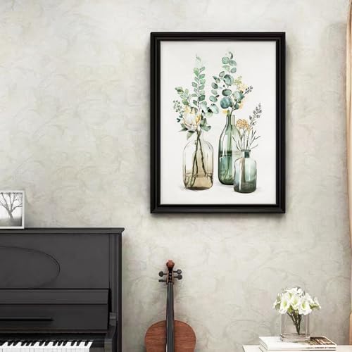 Ginkko Framed Paint by Numbers Kit for Adults, 8x12 inch, Flowers - color: Bottleflower framed, size: 8x12 Inch