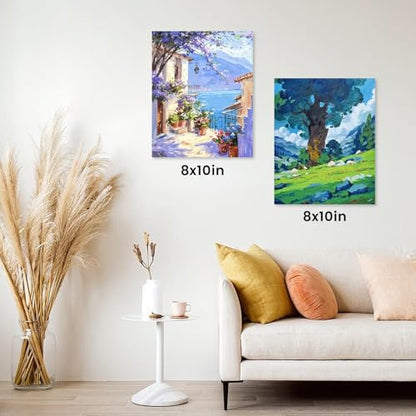 ESRICH Stretched Canvas for Painting, 3 Pack 8x10 Canvas Value Pack, Primed Acid-Free Cotton Blank Canvas, Paint Canvases for Oil & Acrylic Paint. - size: 8x10in