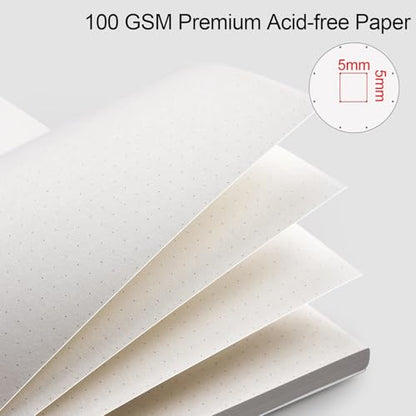 AHGXG Dotted Journal, Grid Spiral Notebook, 110 Pages, A4 (8.5" x 11") | 100 GSM Thick Dot Paper, Waterproof Plastic Cover Journals for Journaling, Sketching (Transparent) - color: Transparent, style: A4-Dotted
