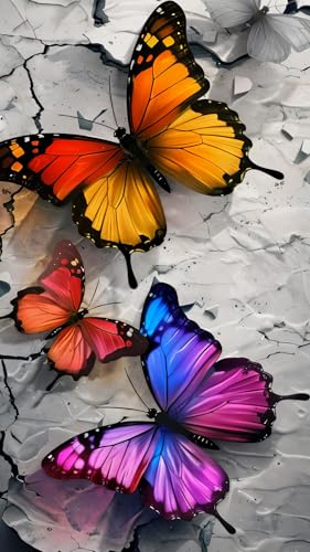 ARTGOTO Butterfly B Diamond Painting Kit for Adults 15.7 x 27.5 Inch | Large 5D Full Square Drill Diamond Art Kit, Colorful Butterflies DIY Gem Art Canvas with 2 Tool Sets, 30% Extra Diamonds - color: AGT006