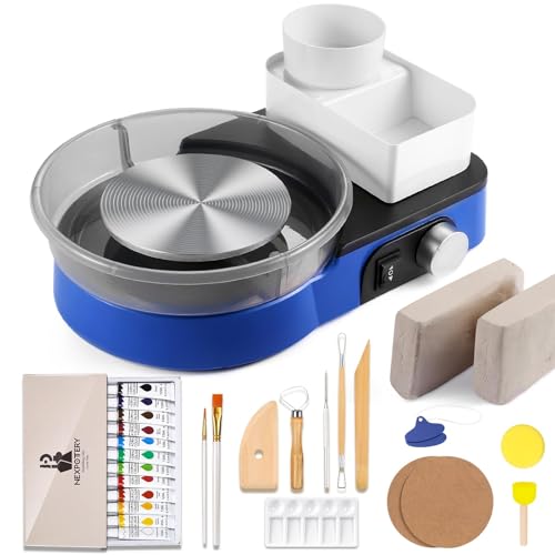 Pottery Wheel for Kids and Beginners - Complete Pottery Set with 6" Turntable with Two-Way Rotation, 2.2lb Clay, Art Supplies Sculpting Tools, Craft Gifts for Kids | Complete Pottery Set with 6" Two-Way Rotating Turntable, 2.2lb Clay, Art Supplies Sculpti