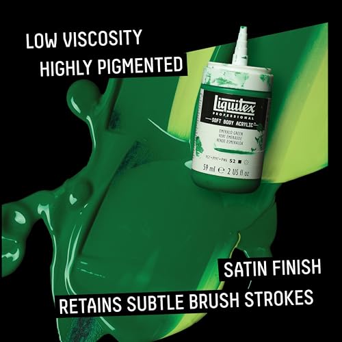 Liquitex Soft Body Acrylic Paint, 2-oz Bottle, Cadmium-Free Yellow Medium | Low Viscosity, Highly Pigmented, Satin Finish, Retains Subtle Brush Strokes, Great Surface Coverage, Highly Versatile - color: Cadmium-free Yellow Medium, style: 2-oz Bottle