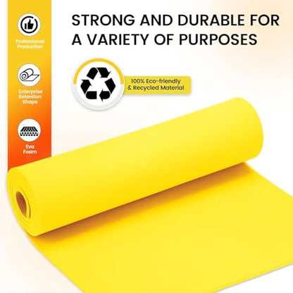 Do²ping Yellow Eva Foam Sheets Roll, 3mm EVA Craft Foam 49''x13.5'' High Density 86kg/m3 for Halloween Cosplay DIY - color: Yellow, size: Thickness 3mm
