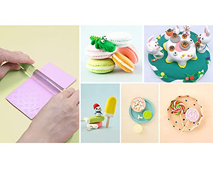 Acrylic Clay Roller and A4 Size Acrylic Sheet for Polymer Clay Rolling Pin with Clear Board Sheet DIY Rolling Tools for Clay Modelling and Shaping