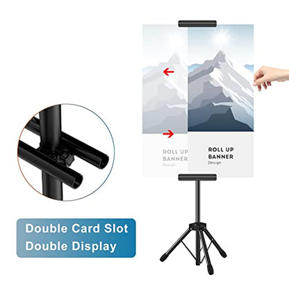 Poster Stand, Metal Adjustable Easel Stand for Painting Canvases Height from 48 to 86 Inch, Including Carry Bag for Table-Top/Floor Drawing, Meeting, Wedding, and Displaying