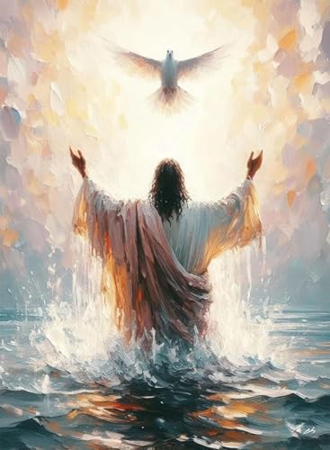BAWKENTON Jesus Paint by Numbers for Adults and Kids | Religious Christian Painting by Number Kits On Canvas, Number Artist Paint by Number Kit DIY, Home Wall Decor, Gifts 12X16in - color: YH03174