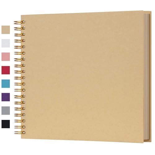 potricher 10 x 10 Inch DIY Scrapbook Photo Album 80 Pages, Yellow - color: Yellow, size: 10 Inch 80 Pages