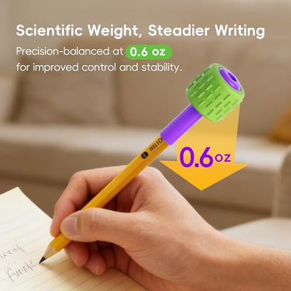 4 in 1 Pencil Fidgets for ADHD & Autism Anxiety Relief,60s Continuous Spin Pencil Topper with Textured Spinners,Silent Sensory Stress Relief Tool for Focus & Calm,Fidget Pen Flipper for Home&Classroom