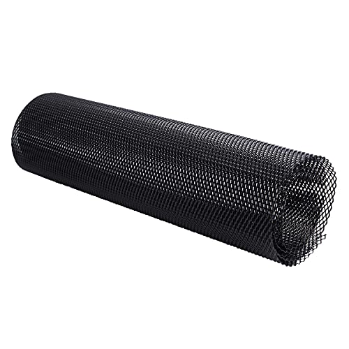 AggAuto Universal 40"x13" Car Grill Mesh 4x8mm Rhombic Hole Black | Aluminum Alloy Automotive Grille Insert Bumper, One of the Most Multifunctional Shape Grids 100x33cm - size: 4x8mm Rhombus - Black