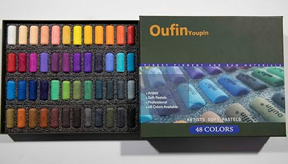 Artists' Soft Pastel stick, Box Set of 48 Assorted Colors Smooth and Blendable, Fade-Resistant